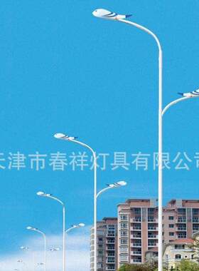 河北华北地区天津户外路灯杆8米双臂杆户外道路双弯杆高低臂灯杆