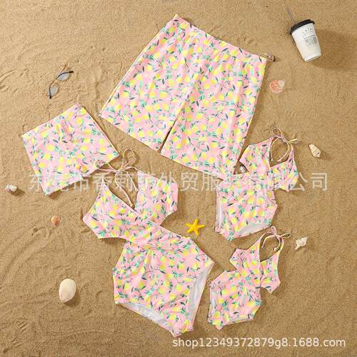 Parent child swimsuit one-piece fruit print pattern