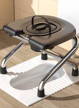 不钢折叠坐便椅澡老人间孕妇坐便器卫生大VTV便蹲厕防溅洗凳锈子