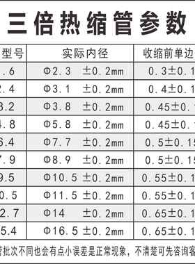 三套倍带胶热缩管加厚防耐水倍热宿管双LQV壁管管双臂管3含胶磨
