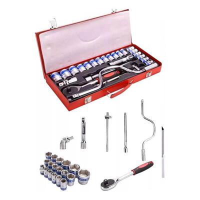 24件套车载修工具箱铬钒钢理套筒扳组套家汽IGK车修用理工具套手