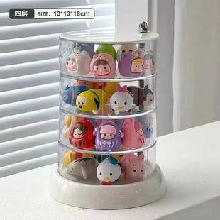 百檀图旋转立牌收纳盒桌面亚克力明星迷你小立牌展示架可防尘多层