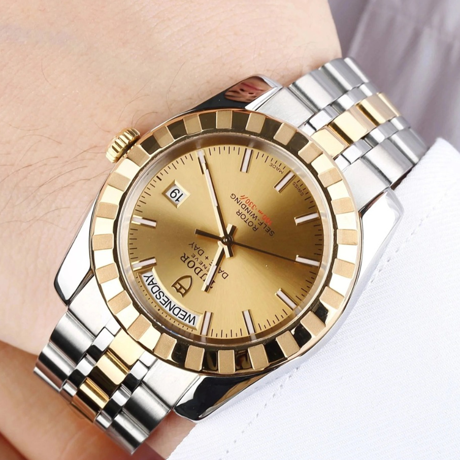 41mm[9.8新]帝舵经典系列18k黄金精钢自动机械手表男表正品M23013