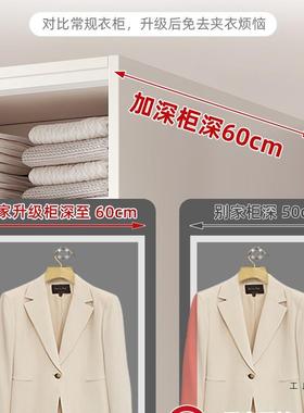 衣柜家拉MDL用卧室简全实木推门出租房定用新款儿童衣橱易收纳制