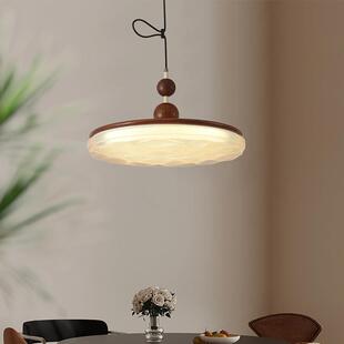 中古风餐厅吊灯高级感可移动摇臂餐桌灯法式复古飞碟圆桌吧台吊灯