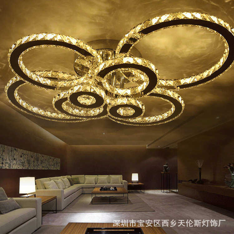 批发线切割吸顶灯led现代简约过道客厅圆形创意灯卧室水晶灯灯具