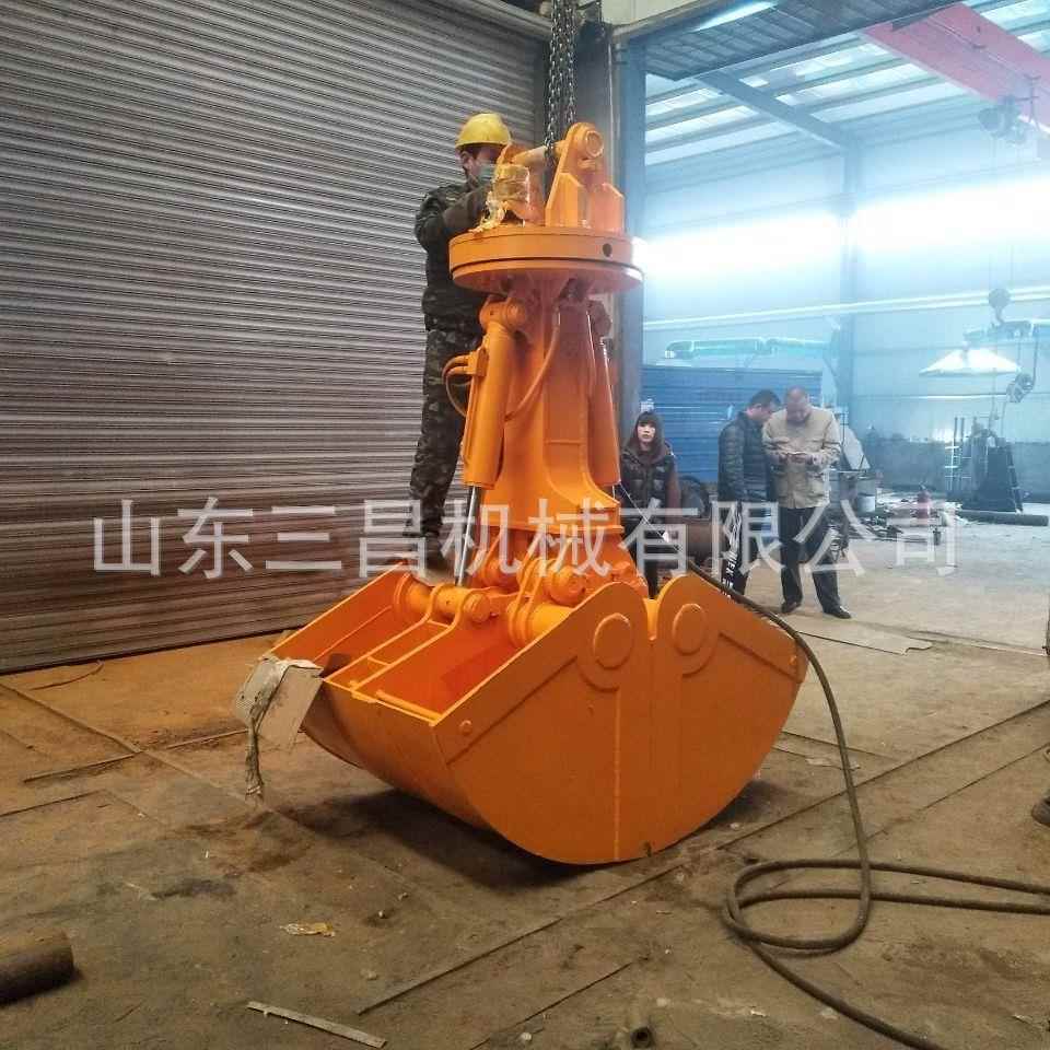 挖掘机属具液压贝壳斗抓沙贝型抓斗码头厂房贝壳抓斗安装方便