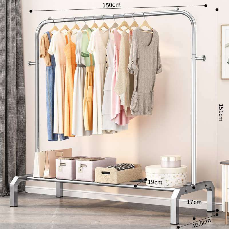 晾衣架落地家用室内挂衣架卧室凉衣杆阳台不锈钢晒衣架双