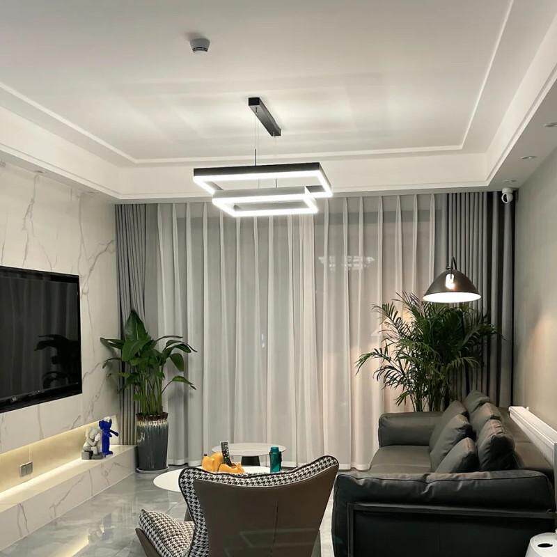 创意吊灯复式简约后现代正方形卧室楼餐厅客厅风格吊灯现代款灯具