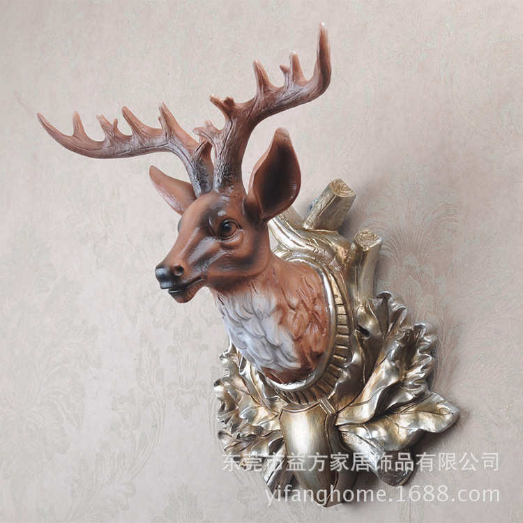 家居客餐厅鹿头 壁挂仿真装饰墙动物壁饰饰工艺品酒吧欧式挂件