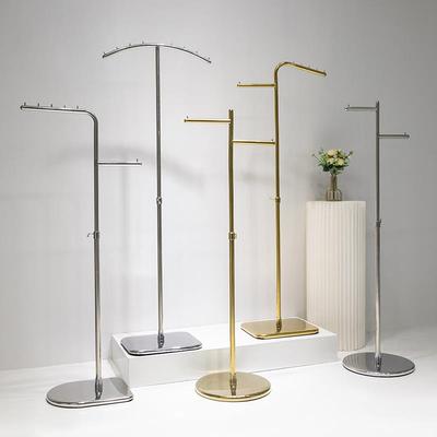 服装店展示架落地式不锈钢挂衣架橱窗男女装店货架家用衣帽陈列架