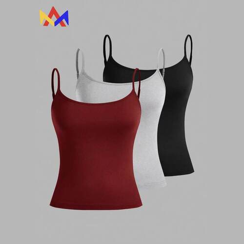 Solid Basic Spaghetti Strap Camis Top Casual Sleeveless Top