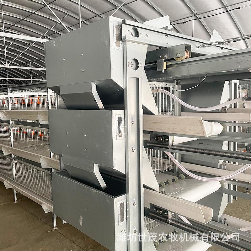 工厂三层笼养肉鸡笼养殖业鸡笼效率高框架式肉鸡养殖设备