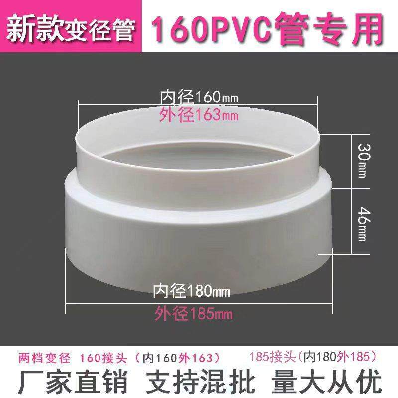 止回阀油烟机排烟变径圈160PVC管专用转换头异径管 160-180变径管