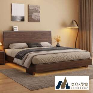 榫卯结构全实木床榻榻米床架1米5单人床180x200带床垫齐边储物床