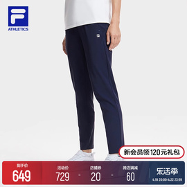 FILA 斐乐女士针织长裤2024夏季拿铁女孩基础健身运动裤