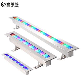 泳池洗墙灯七彩户外防水景观亮化 嵌入式 新款 LED不锈钢条形地埋灯