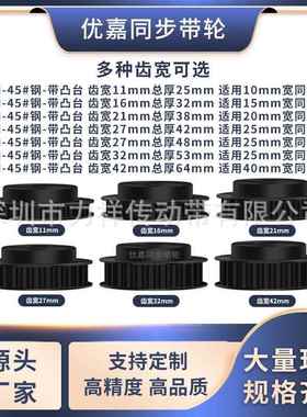 0同PQY带轮S5M44齿钢齿宽21/27型内孔811步214带222425齿形同步轮