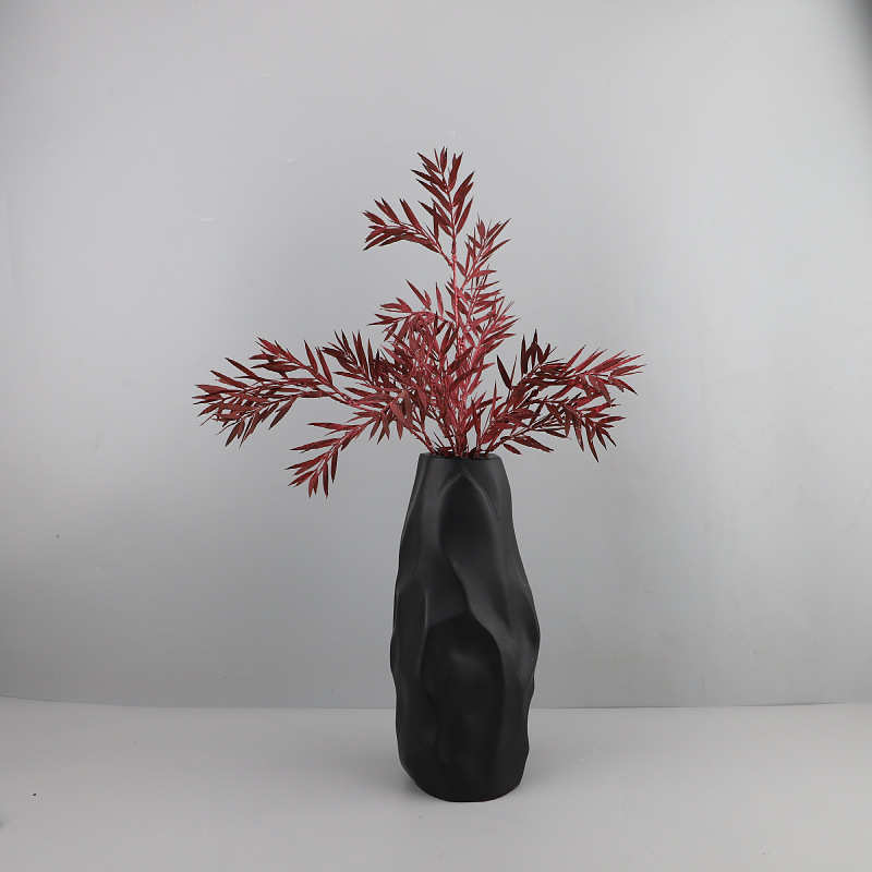 现代简约异形褶皱插花花器摆件客厅样板房茶几办公室家居软装饰品