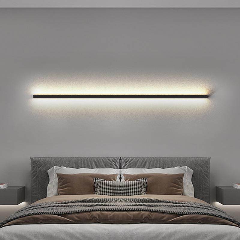 极简壁灯床头灯长条现代简约线形一字免布线充电主卧背景墙led灯