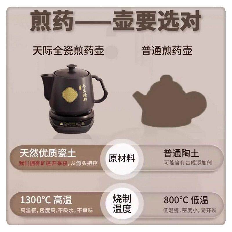 天际全自动分体煎家药壶医中药壶用陶瓷煎锅分体中药中砂电中熬药