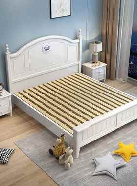 美式青少12925年实.木床12m儿童房女男孩1.m公主床卧室1.8米储5物