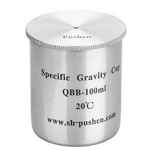 上海普申QBB37ml比重杯50ml涂料油漆密度杯100ml不锈钢比重杯