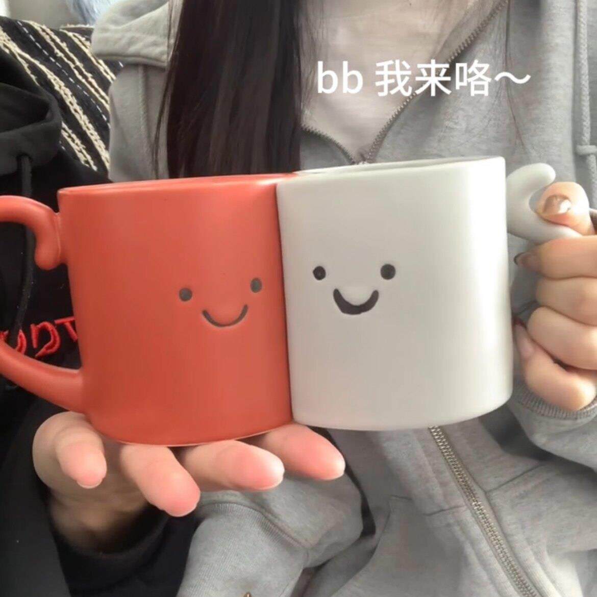 贴贴马克杯情侣小猫高颜值水杯创意办公室咖啡杯恋与深空同款黎深