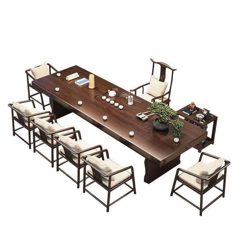 茶室实木茶桌办公茶台茶几一体简约现代家用客厅茶桌椅组合