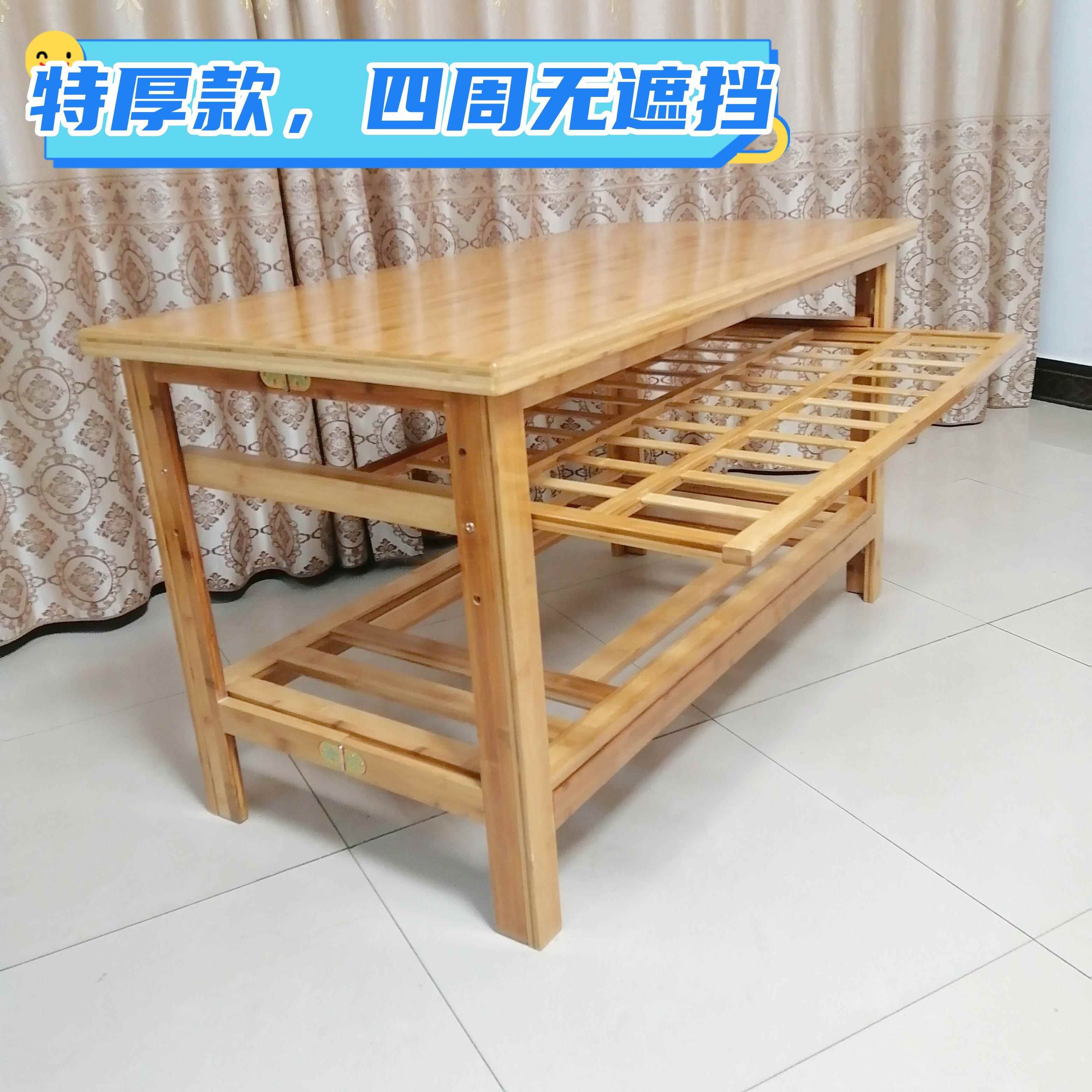 实木烤火桌家用可折叠长方形炕桌客厅茶几楠竹烤火架冬季取暖桌子
