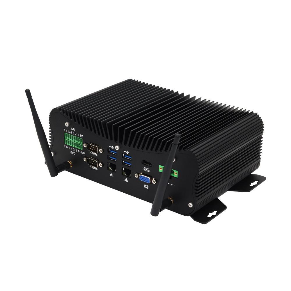 工控电脑i5 i7迷你电脑主机双网6串口嵌入式工业小电脑高性能台式