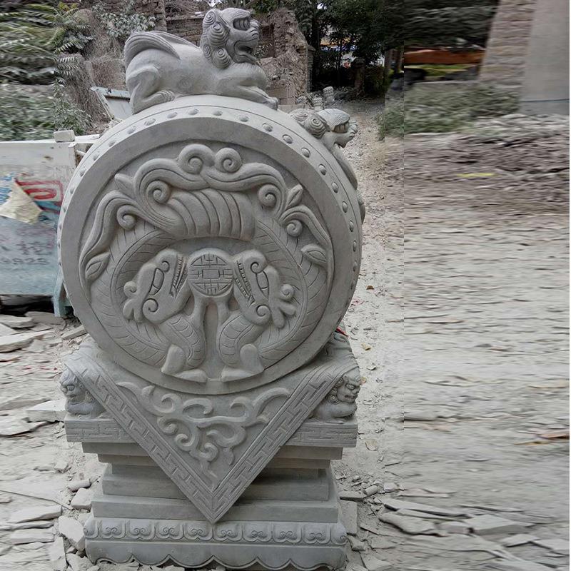 现货出售石雕抱鼓石 家门石门墩抱鼓石 仿古石雕柱顶石石墩