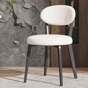 奶油风餐椅简约轻奢网红设计师餐桌椅家用网红复古奶油风餐椅 法式