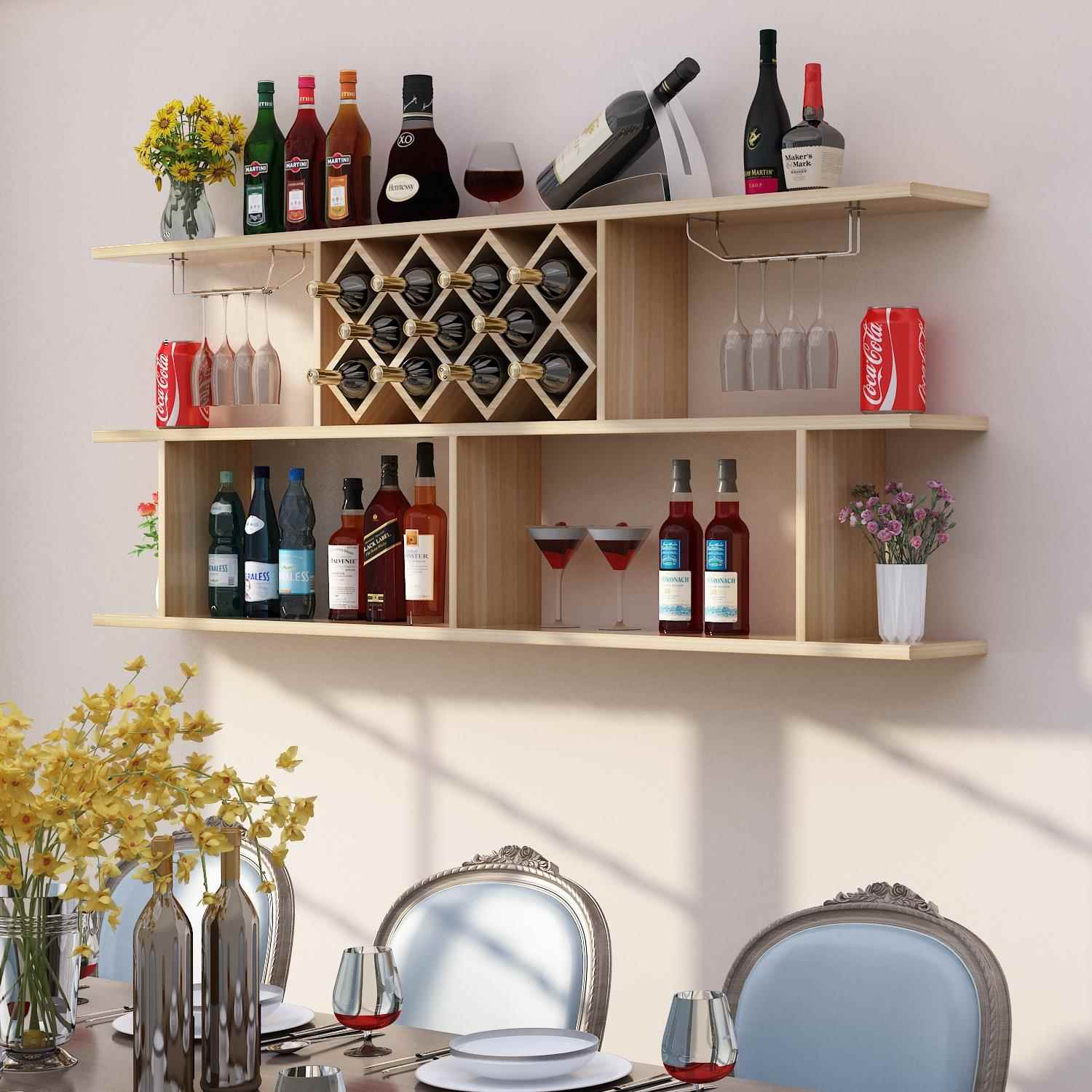 包邮新厅款简墙上酒酒架壁挂置物架装饰TTG架餐悬挂柜菱形格约酒