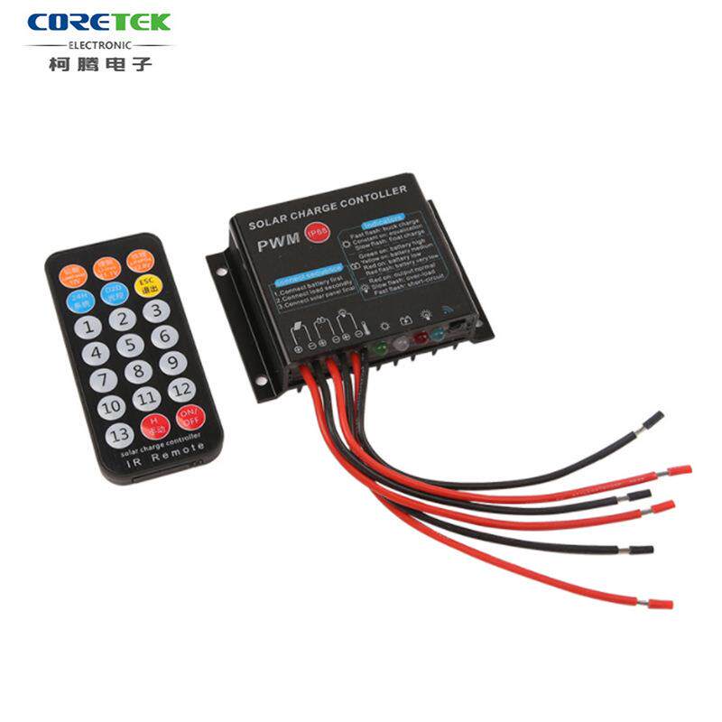 太阳能PWM控制器12v24v充锂铅酸电池10A太阳能路灯控制器带遥控