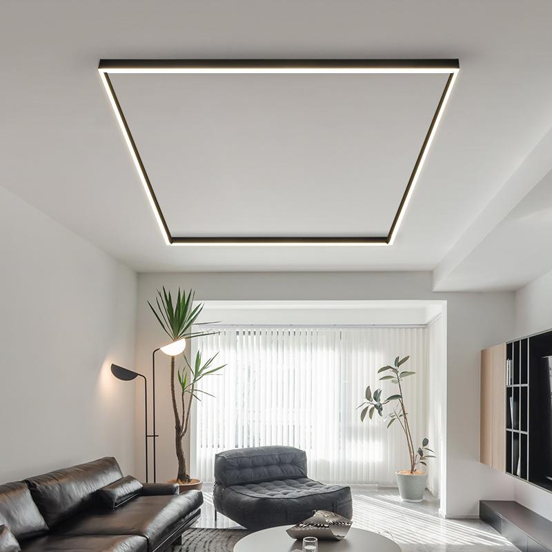 智能无主灯客厅照明灯具长条天花灯明装线条灯无吊顶线形筒灯