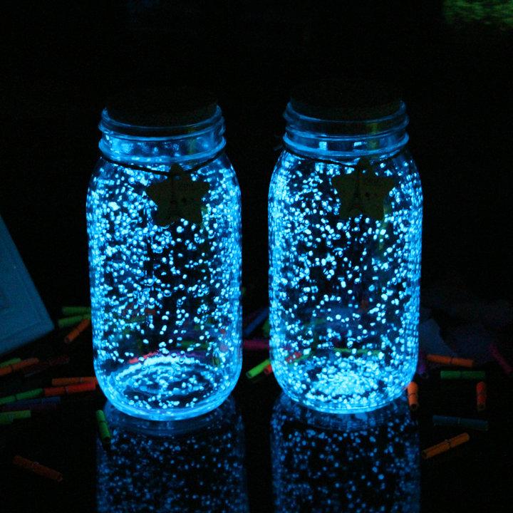 星空瓶夜光 许愿瓶木塞荧光沙玻璃瓶星星折纸透明漂流瓶成品礼物