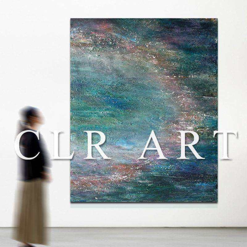 顺丰Clara Art 手绘油画《黎明》肌理挂画玄关客厅背景高级星空抽