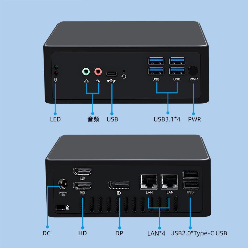 迷你微电脑电脑主机酷睿8代10i5商务办公家用终端mini跨境