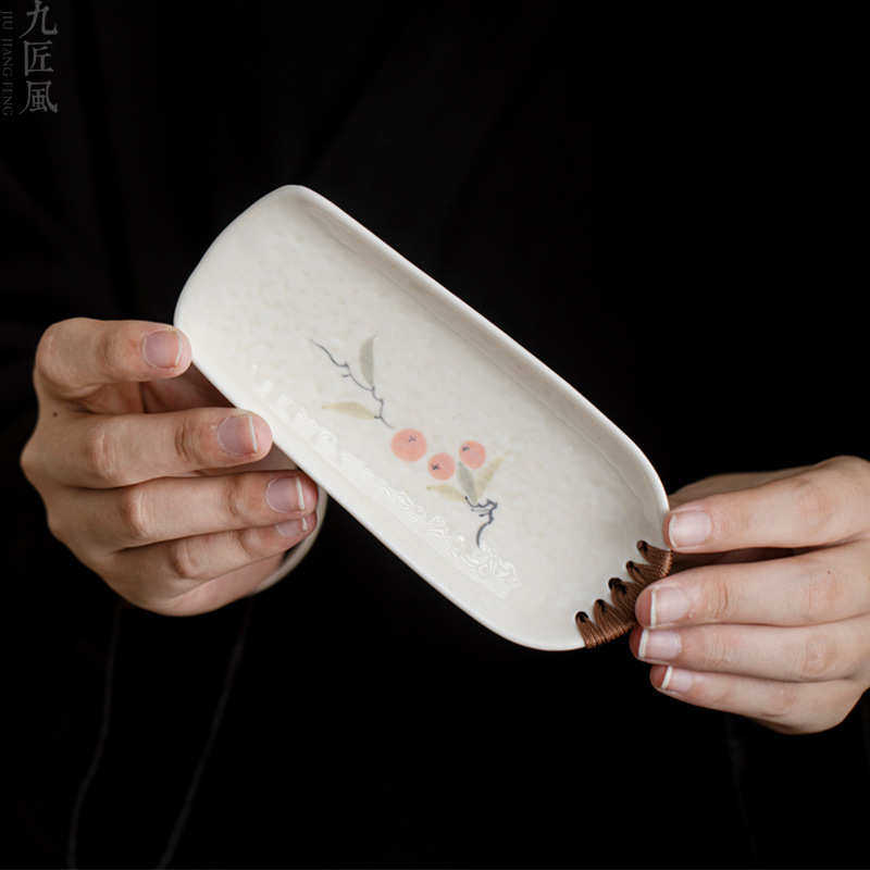 草木灰手绘茶则釉下彩柿柿如意茶荷家用功夫茶具赏茶醒茶茶道配件,餐饮具,茶具礼盒,淘宝优惠券,粉丝福利购,淘宝优惠卷