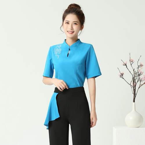 新款养美容生师工作服会女高级浴中式足疗工装按摩所美足容院技师