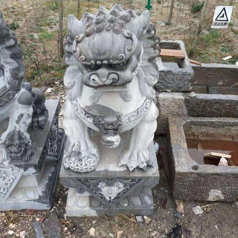 厂家现货出售仿古石狮子 庭院拴马柱石狮子装饰摆件