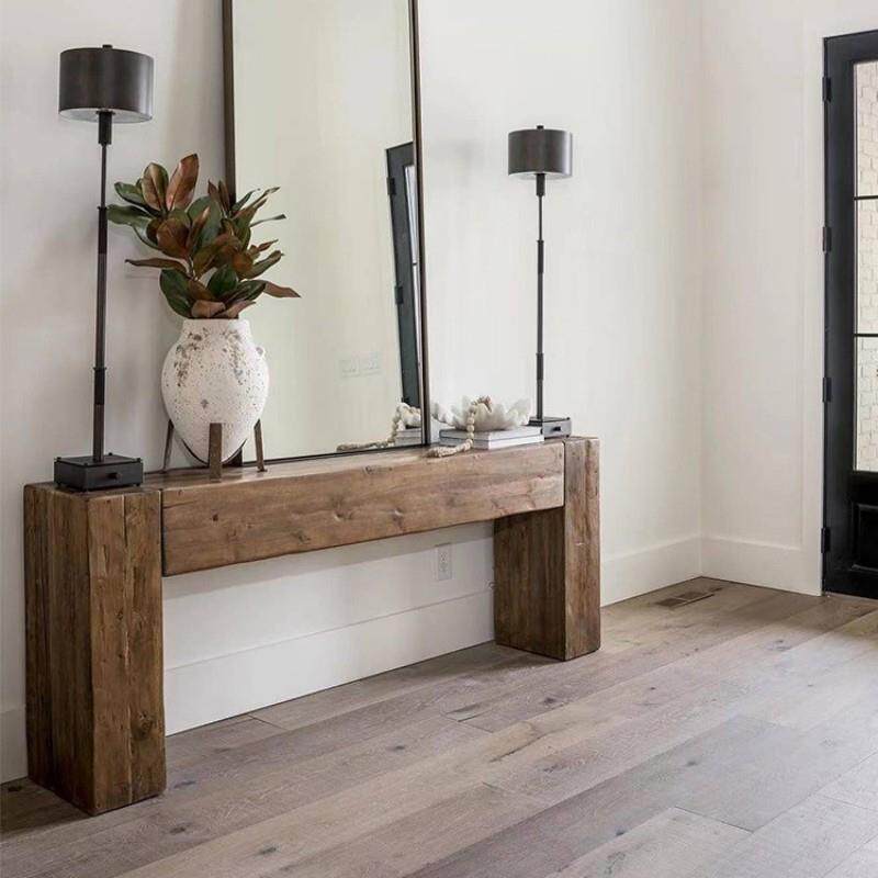 美原木919玄关桌复古玄做旧实木关台条案式客厅民靠宿墙装饰展示