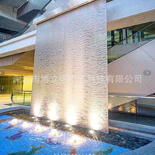 不锈钢钢网水帘水幕墙车行展厅彩色灯光矩形源头厂家设计施工室内