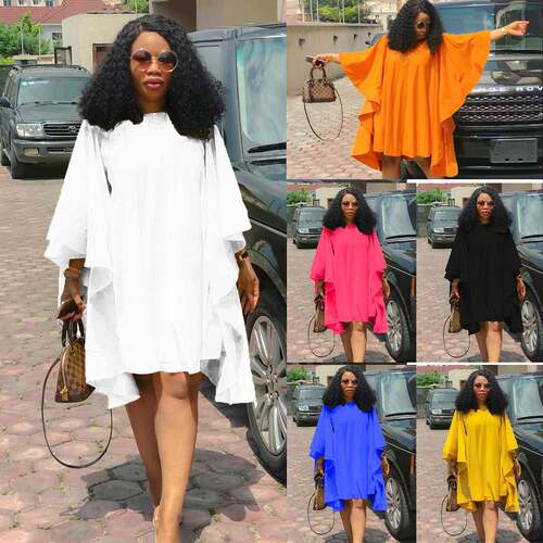 Irregular Flowy Dress Street Style Casual Midi Skirt