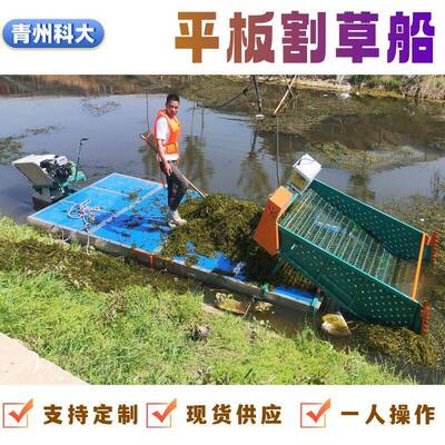 乡镇河沟水渠水草打捞船 小型平板割草船 安徽虾蟹池塘泡沫割草船