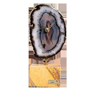 阿斯蒙迪进口天然水晶玛瑙创意座钟艺术礼品座钟欧式摆件装饰品