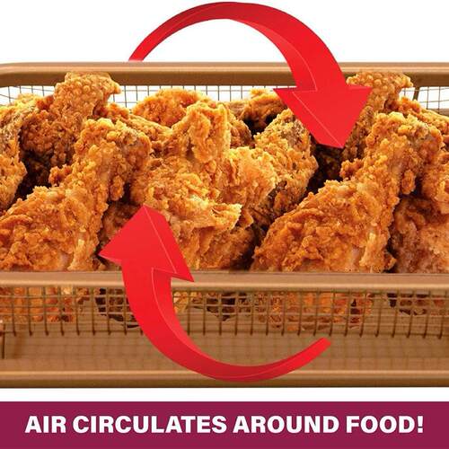 Baking Tray Grill Crispy Basket Copper Crisper Air Fryer Pan