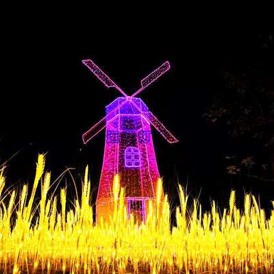 户外LED造型灯发光风车喷泉公园广场草坪装饰灯光节灯展圣诞美陈