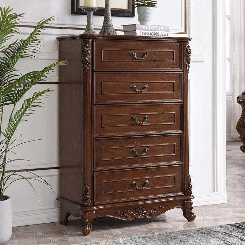 全实木五斗柜欧式多功能三斗橱现代卧室储物收纳柜美式简约七斗柜